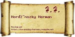 Horánszky Herman névjegykártya