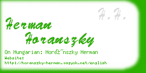 herman horanszky business card